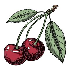 Juicy Cherries: A Fresh and Vibrant Illustration of Summer’s Sweetest Fruit.