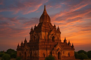 Fototapeta premium Sunset at the Historic Bagan Temple