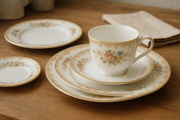 Fototapeta premium Stylish dinnerware collection to enhance your daily dining experience