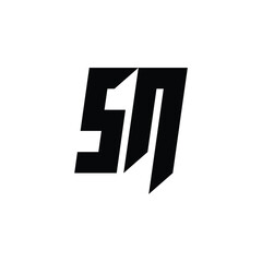 Fototapeta premium SN monogram logo design letter text name symbol monochrome logotype alphabet character simple logo