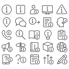 Information Line Icons – Minimalist Vector Set for Web, App & UI Design