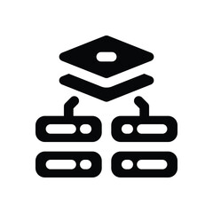 layer glyph icon. Strong and solid vector icon for websites, mobile interfaces, presentations, and visual branding. High quality and easy to edit.