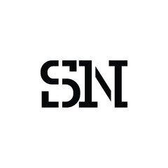 SN monogram logo design letter text name symbol monochrome logotype alphabet character simple logo