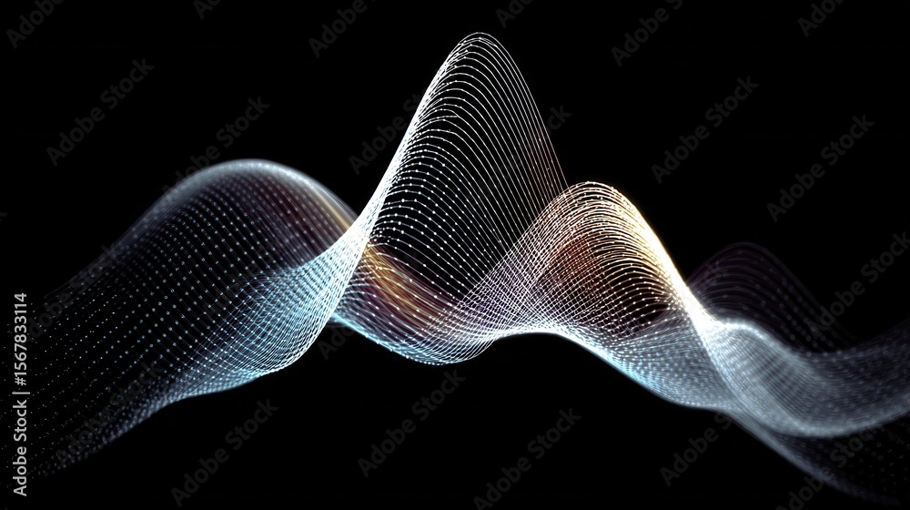 Wall mural abstract waveform visualization with light and shadow details