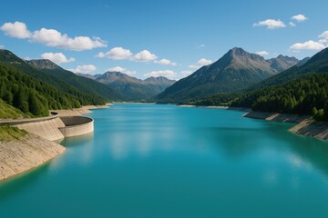 Obraz premium The artificial reservoir water appears remarkably natural