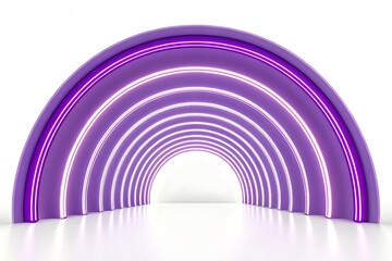 Fototapeta premium Abstract Purple Neon Archway: Futuristic, Modern, and Elegant 3D Render