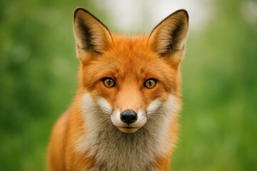 Naklejka premium Close-up of a beautiful red fox's face