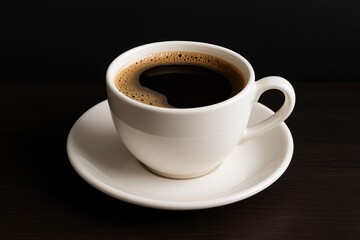 Obraz premium Steaming Mug of Coffee Against a Dark Backdrop