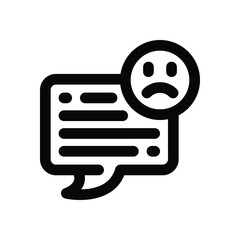 negative comment line icon. Clean and minimalist vector icon for websites, mobile apps, presentations, and logos. Fully scalable and customizable for any project.