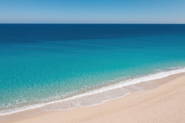 Fototapeta premium Stunning drone shot from fall 2017 showcasing vibrant turquoise waters and pristine exotic shoreline from a bird's eye perspective
