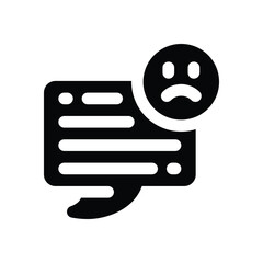 negative comment glyph icon. Strong and solid vector icon for websites, mobile interfaces, presentations, and visual branding. High quality and easy to edit.
