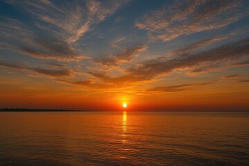 Obraz premium Stunning dawn over the northern region of an Indonesian island