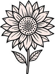 A vibrant collection of stylized sunflower illustration