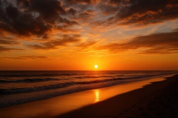 Overcast evening with a luminous sunset