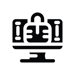 locked glyph icon. Strong and solid vector icon for websites, mobile interfaces, presentations, and visual branding. High quality and easy to edit.
