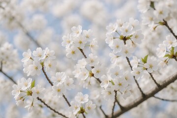 Obraz premium Beautiful cherry blossom scenery for your wallpaper or desktop background