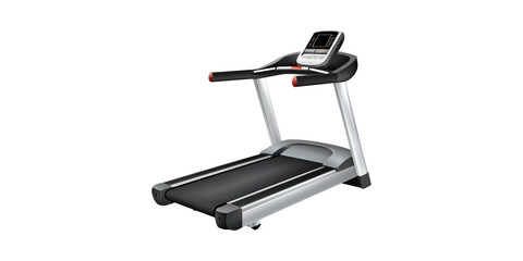 Modern Treadmill For Home Gym Workouts. Fitness Equipment For Cardio And Exercise Routines Isolated On Transparent Background