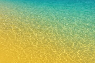 Obraz premium Beautiful turquoise and yellow water creating a stunning summer beach scene