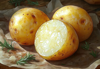 Potato, transparent background, no shadow, white color potato, PNG file, white background. 