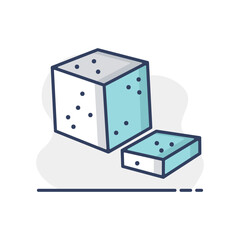Feta cheese cubes vector icon