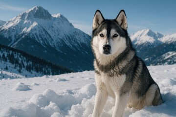 Naklejka premium Canines Exploring the Winter Wonderland