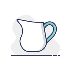 Creamer jug vector icon. Dairy product sign