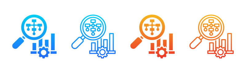 Workflow Analysis icon sheet multiple style collection
