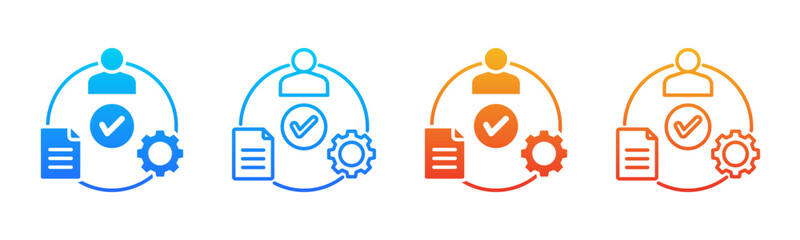 Onboarding Process icon sheet multiple style collection