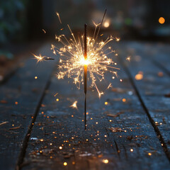 sparkler on black background on white or transparency background