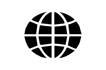 The globe is segmented into curved sections, symbolizing global connectivity, international reach, or the internet.