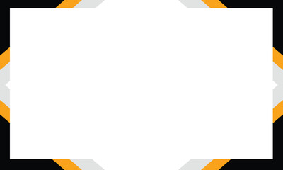 Geometric abstract frame with bold black, orange, and gray corner accents on a white background. Ideal for presentations, flyers, or digital banners with a modern and professional style.