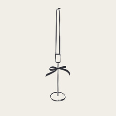 Vintage candle holder in contemporary line art style.
