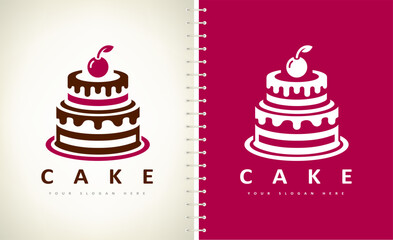 Cake logo vector. Food design