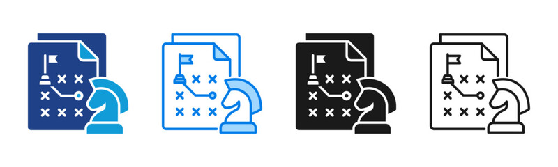 Business Strategy icon sheet multiple style collection