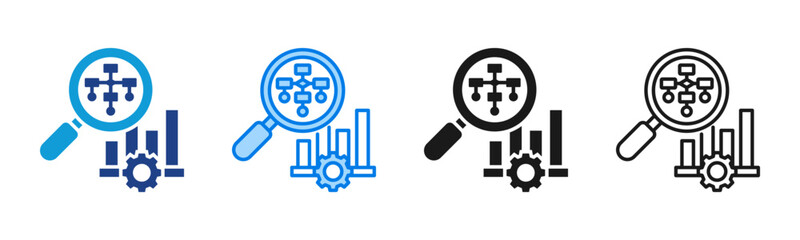 Workflow Analysis icon sheet multiple style collection