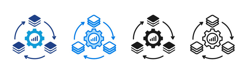 Business Modelling icon sheet multiple style collection