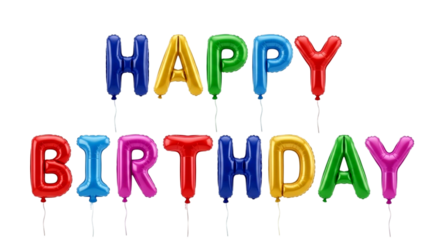 Happy Birthday! Colorful Balloons Letter Art for Festive Celebrations