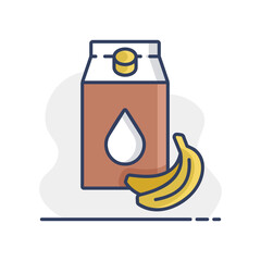 Carton of milk with flavor banana vector icon