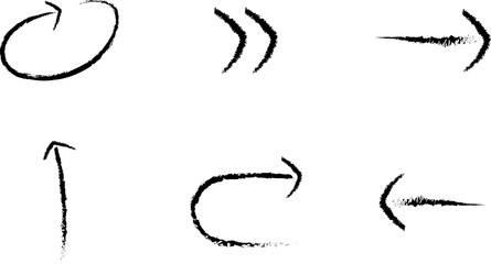 Hand-Drawn Grunge Arrow Icon Set.