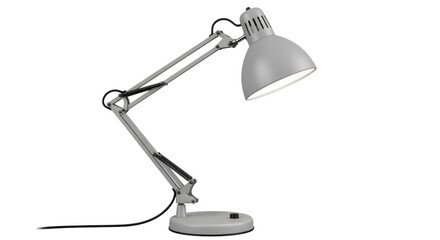 Sleek Adjustable Grey Metal Desk Lamp: Modern Office & Home Lighting