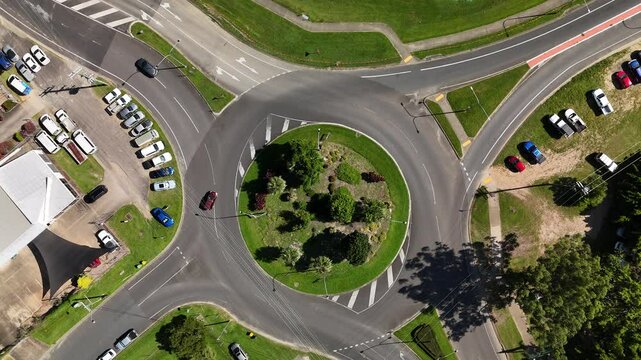 Cairns Roundabouts, Queensland: 4K Aerial Drone Footage of Smithfield Bypass and Trinity Beach Roundabouts, Road Network, Urban Planning, and Tropical Infrastructure in North Queensland