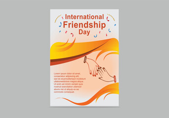 Fototapeta premium Happy international friendship day elegant horizontal flyer poster abstract vector illustration design with light background