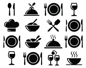 Restaurant Menu Icons 23 EPS Vector Graphics for Culinary Designs