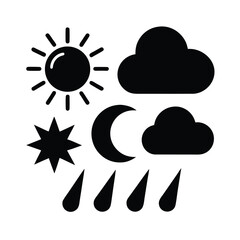 Weather Icons Essential Elements Geometric Icon Vector Illustration
