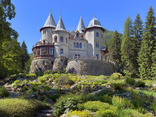 castle savoia in the mountains in gressoney italy