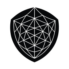 Fototapeta premium Geometric Force Field Shield Dome Protection Grid Icon Vector Illustration