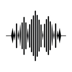 Geometric Sound Wave Amplitude Lines Audio Pattern Icon Vector Illustration