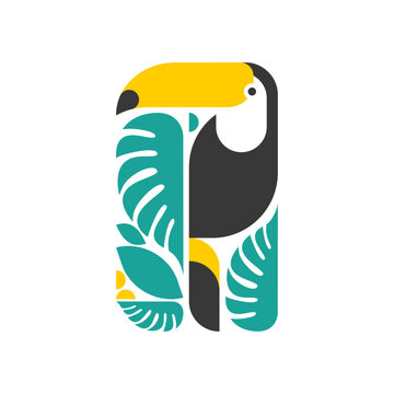 Toucan tropical bird symbol icon
