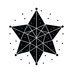 Linear Star Map Cosmic Grid Navigation Icon Vector Illustration