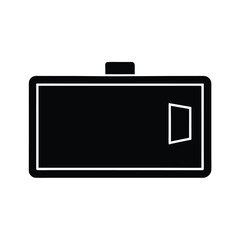 Minimal Battery Rectangular Body Power Level Icon Vector Illustration
